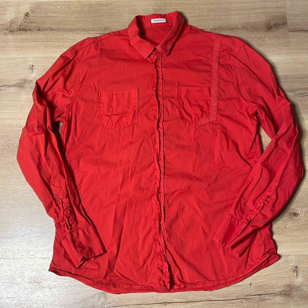 Bikkembergs Red Button Down Shirt. Size XXL. Good Used Condition.